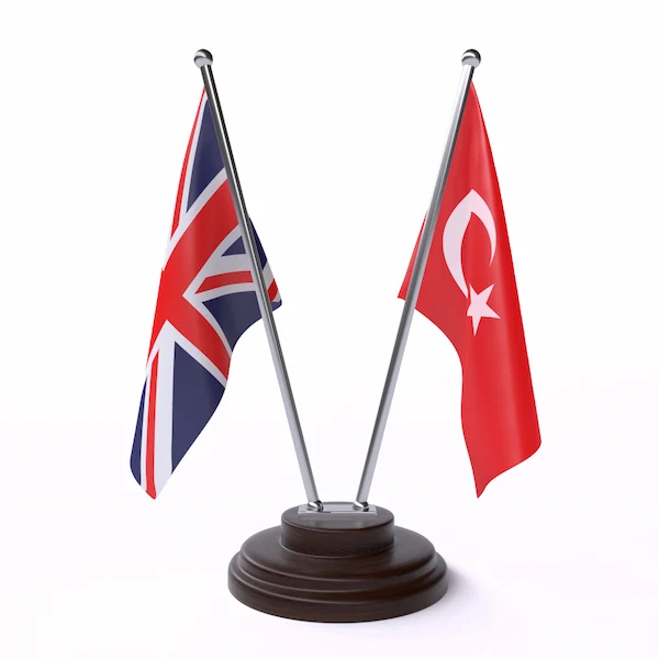 UK flag vs. Turkey flag