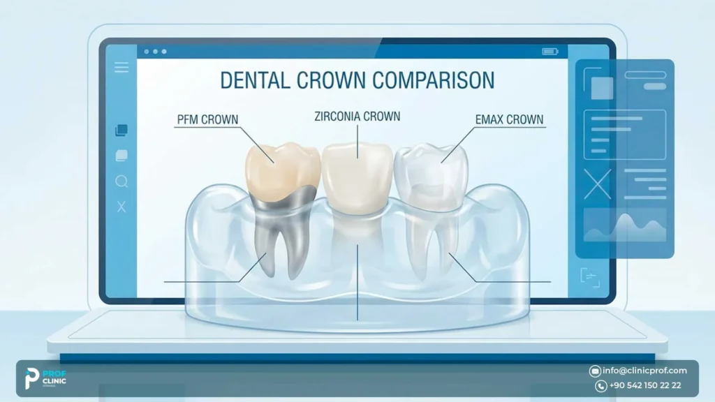 How a PFM Implant Crown Compares With Zirconia and E-max