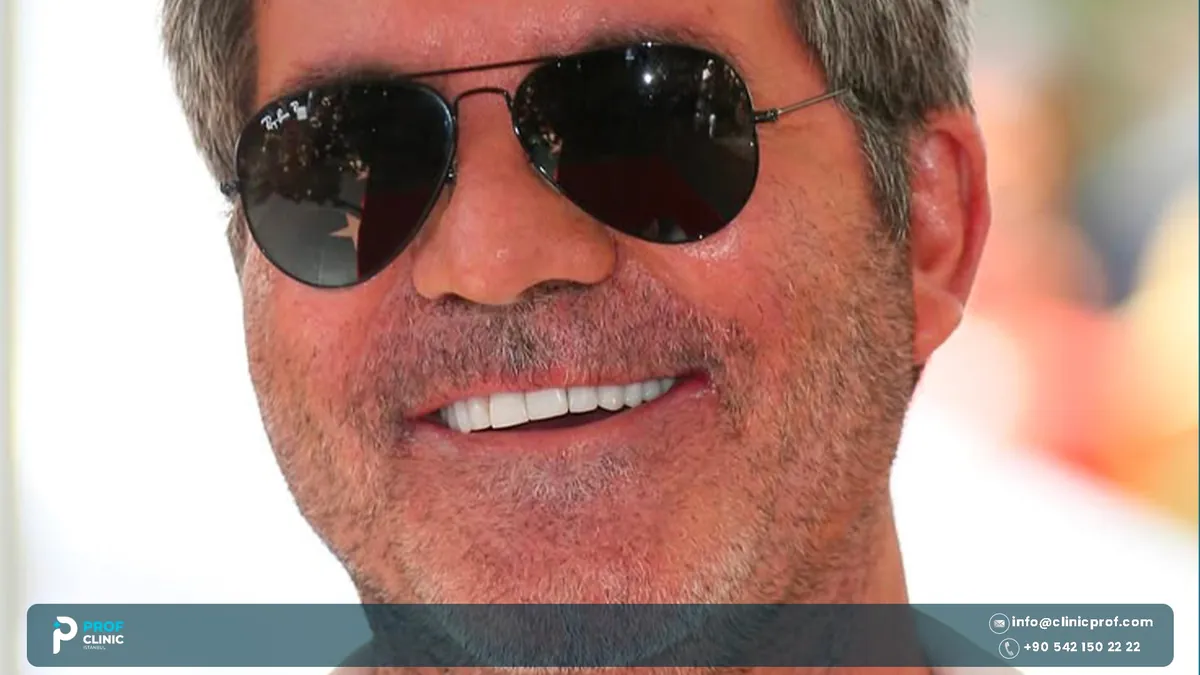 Simon Cowell teeth and smile at a public event
