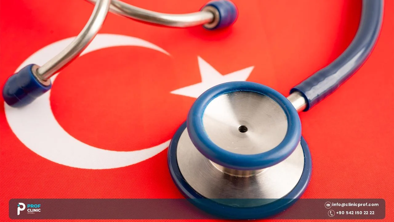 Stethoscope resting on the flag of Turkey